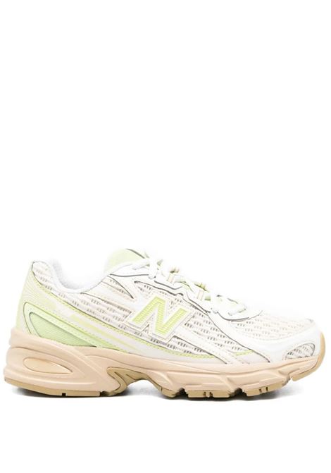 sneakers 740 unisex bianche e lime NEW BALANCE | U7401UW